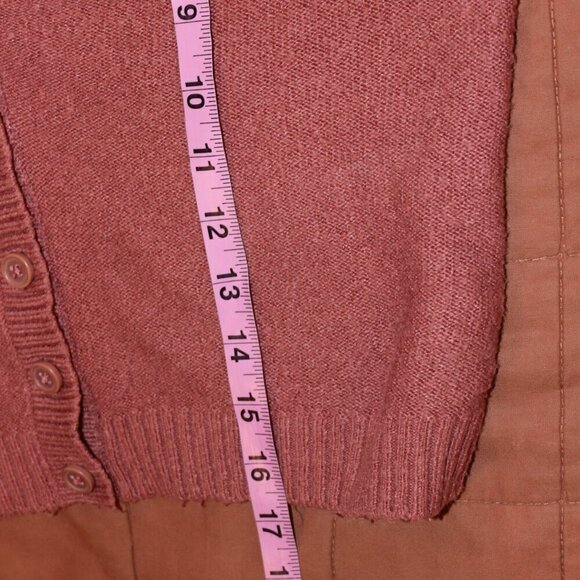 American Eagle V-Neck Button Down Cropped Cardigan Women's Size XS in Rust - Picture 9 of 10